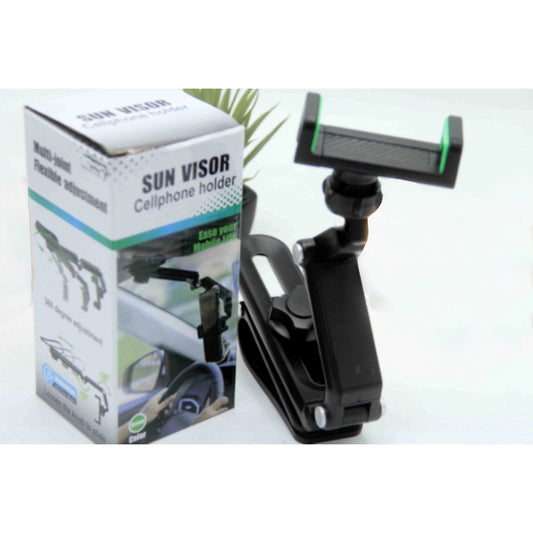 Universal Sun Visor Phone Holder – 360° Rotating Car Mount
