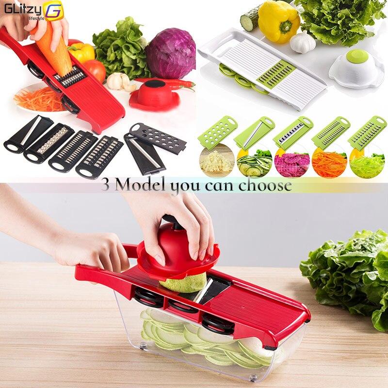 Multi-Blade Vegetable Slicer & Chopper – 6 Interchangeable Blades