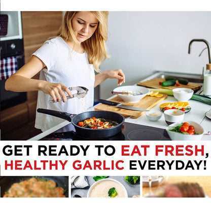 Stainless Steel Garlic Press – Manual Mincer & Crusher