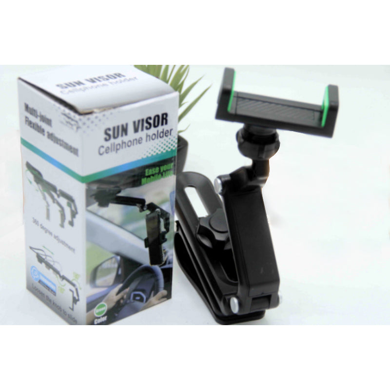 Universal Sun Visor Phone Holder – 360° Rotating Car Mount
