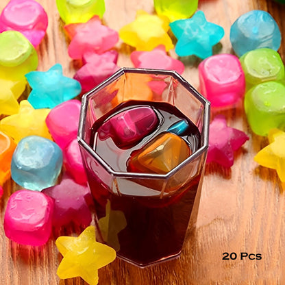 Reusable Silicone Ice Cubes – Multi-Shaped, Pack of 20