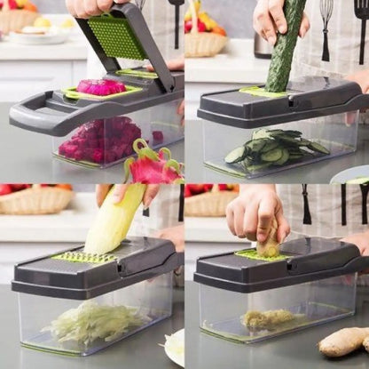 16-in-1 Multi-Functional Vegetable Chopper, Dicer & Slicer with Storage Container