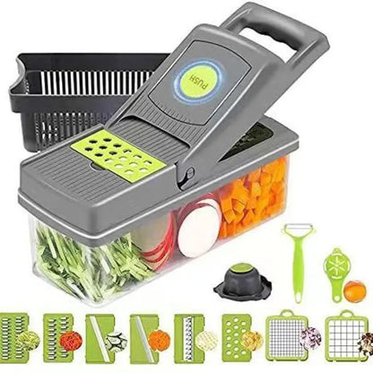 16-in-1 Multi-Functional Vegetable Chopper, Dicer & Slicer with Storage Container