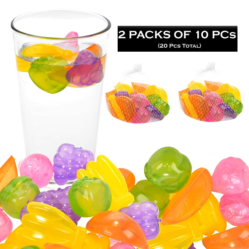 Reusable Silicone Ice Cubes – Multi-Shaped, Pack of 20