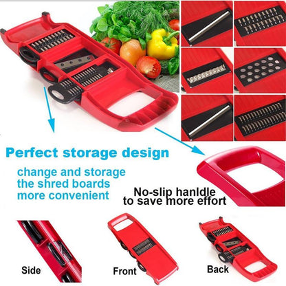 Multi-Blade Vegetable Slicer & Chopper – 6 Interchangeable Blades