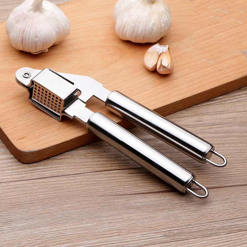 Stainless Steel Garlic Press – Manual Mincer & Crusher
