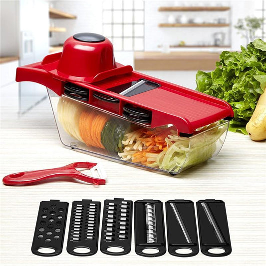 Multi-Blade Vegetable Slicer & Chopper – 6 Interchangeable Blades