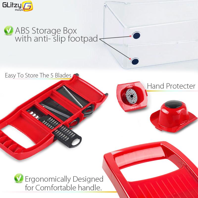 Multi-Blade Vegetable Slicer & Chopper – 6 Interchangeable Blades