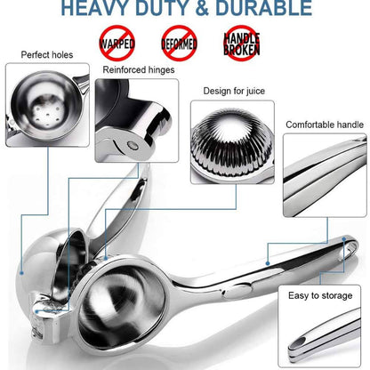 Stainless Steel Lemon Squeezer – Single Press Citrus Juicer