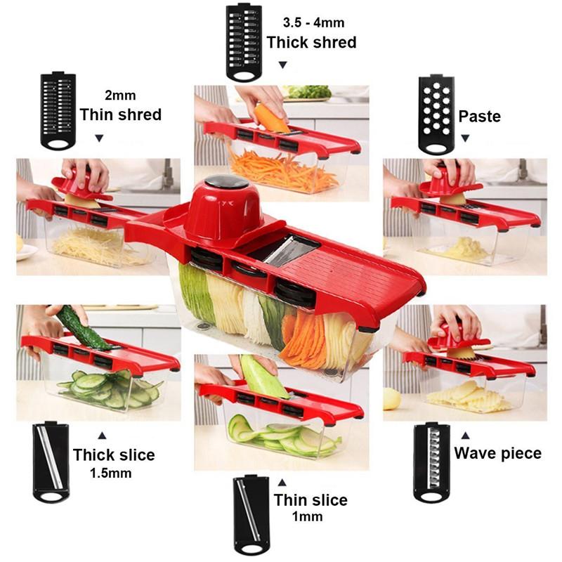 Multi-Blade Vegetable Slicer & Chopper – 6 Interchangeable Blades