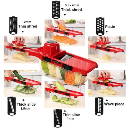 Multi-Blade Vegetable Slicer & Chopper – 6 Interchangeable Blades