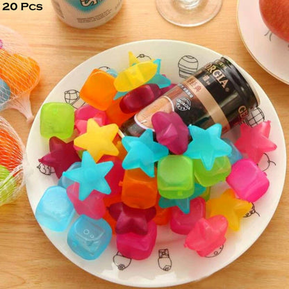 Reusable Silicone Ice Cubes – Multi-Shaped, Pack of 20