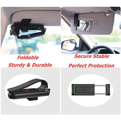Universal Sun Visor Phone Holder – 360° Rotating Car Mount