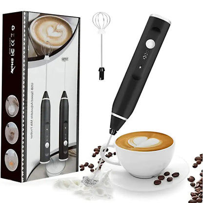 Electric Milk Frother & Egg Beater – Rechargeable 3-Speed Foam Maker
