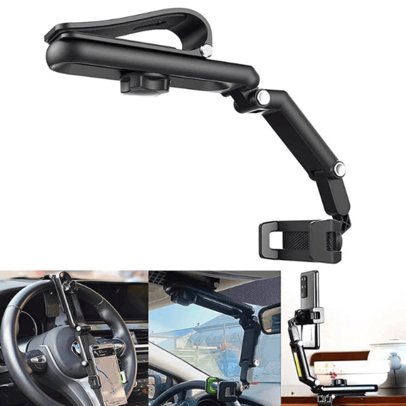 Universal Sun Visor Phone Holder – 360° Rotating Car Mount