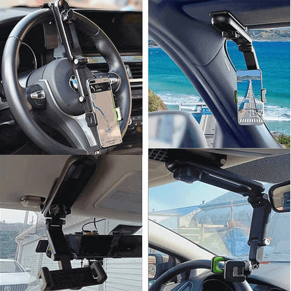 Universal Sun Visor Phone Holder – 360° Rotating Car Mount