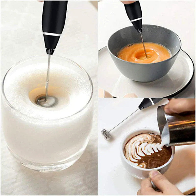 Electric Milk Frother & Egg Beater – Rechargeable 3-Speed Foam Maker