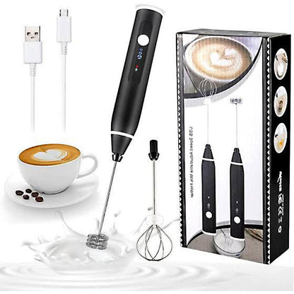 Electric Milk Frother & Egg Beater – Rechargeable 3-Speed Foam Maker