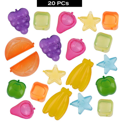 Reusable Silicone Ice Cubes – Multi-Shaped, Pack of 20