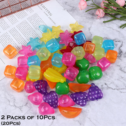 Reusable Silicone Ice Cubes – Multi-Shaped, Pack of 20