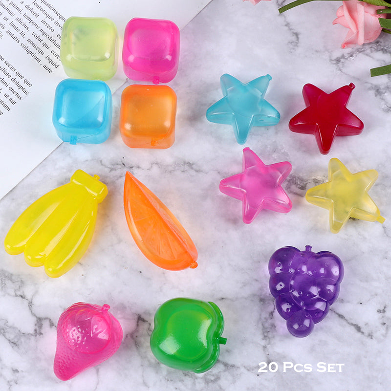 Reusable Silicone Ice Cubes – Multi-Shaped, Pack of 20