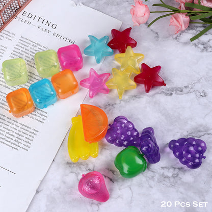 Reusable Silicone Ice Cubes – Multi-Shaped, Pack of 20