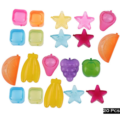 Reusable Silicone Ice Cubes – Multi-Shaped, Pack of 20