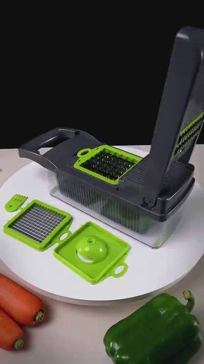 16-in-1 Multi-Functional Vegetable Chopper, Dicer & Slicer with Storage Container