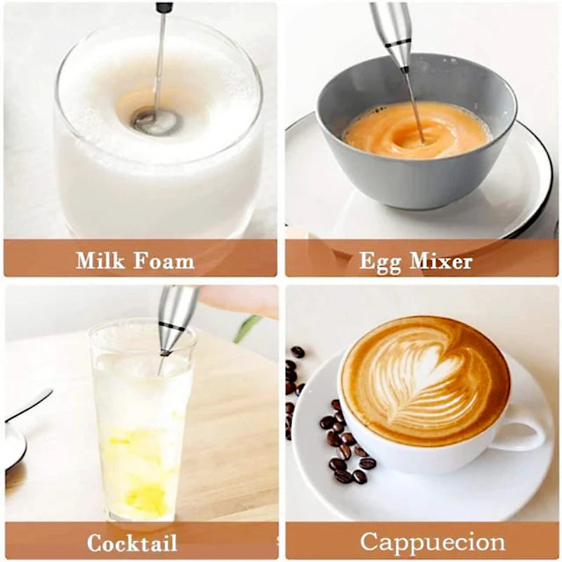 Electric Milk Frother & Egg Beater – Rechargeable 3-Speed Foam Maker