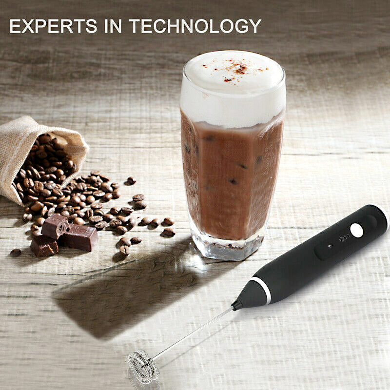 Electric Milk Frother & Egg Beater – Rechargeable 3-Speed Foam Maker